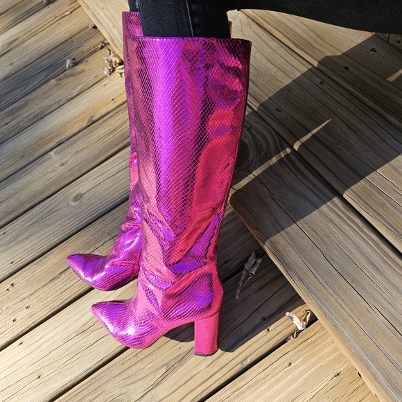 INC Concepts Tall Metallic Pink Boots - Picture 3 of 15